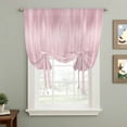 thumbnail image 2 of Pink Balloon Curtains for Living Room/French Door, Modern Abstract Art Ombre Striped Tie Up Curtains 63 Inch Length Energy Saving Kitchen Curtains Shades for Windows 42"x63", 2 of 8