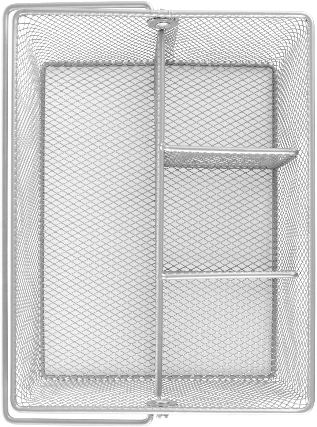 Maypes Utensil Silverware Caddy Organizer, Party Buffet Serving Holder, Stainless Steel, Silver