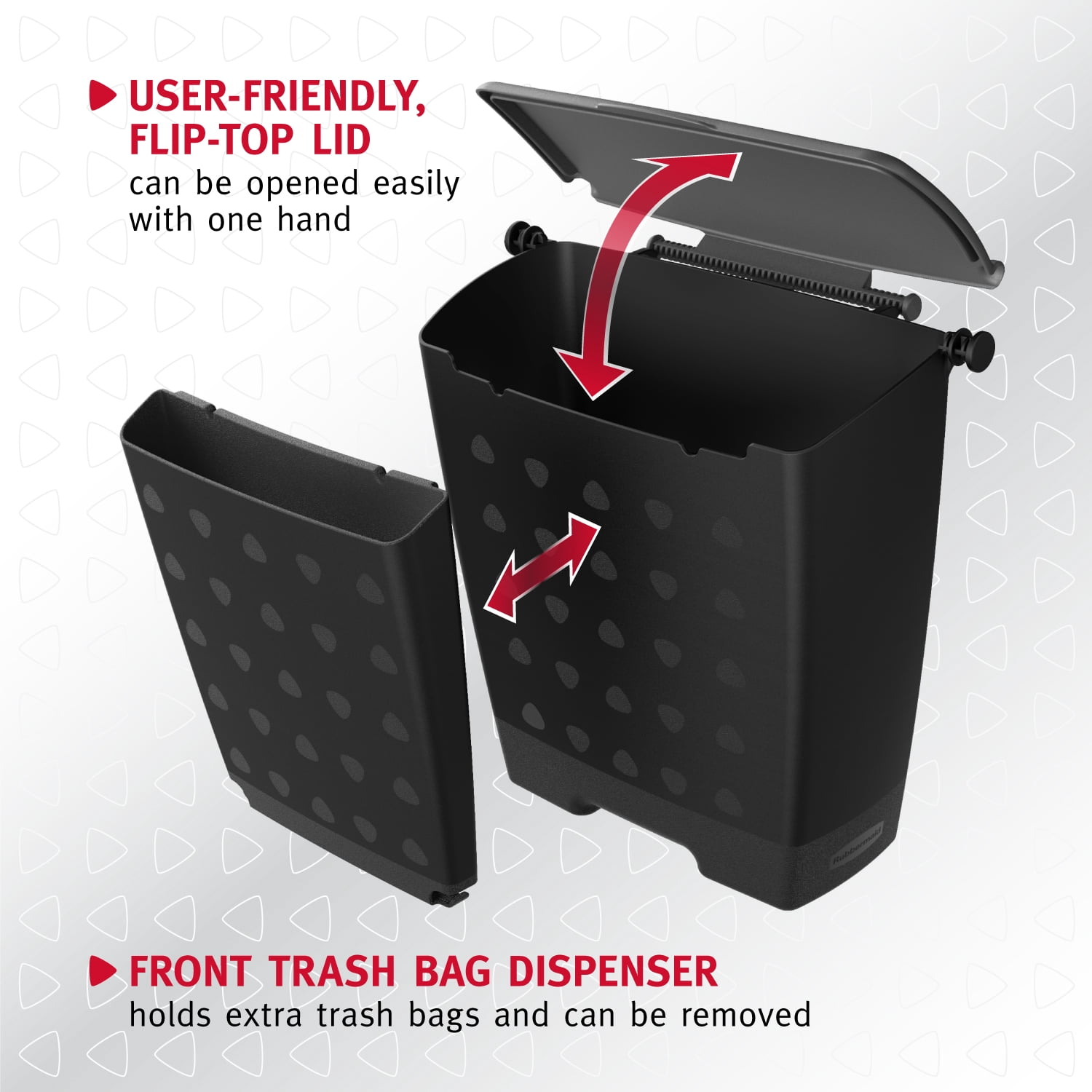 Rubbermaid Trash Bin Organizer Car Interior Organization Convenient Sturdy Trash Can