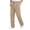 Khaki, variant on Men's Drapey Smart Casual Trousers Loose Fit 4-Way Stretch Work Pants All Day Comfort Hot Sky Blue M