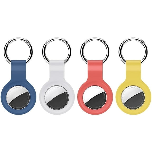 Air Tag Holder,Sherry 4 Pack Airtag Case Compatible with Apple AirTag 2021,Protective Air Tag Dog Collar Holder Anti-Lost Keychain,Silicone Airtag Accessories for Car Bag Key Luggage Tracing