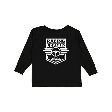 

Inktastic Racing League with Race Car Wheel and Wings Gift Toddler Boy or Toddler Girl Long Sleeve T-Shirt