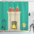 thumbnail image 1 of Ambesonne Cozy Shower Curtain, Classic Log Candles Art, 69"Wx70"L, Multicolor, 1 of 3