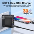 thumbnail image 2 of 65W 5USB+Type-c Mobile Phone Charger | Multi-Interface Travel Charging Plug | Power Adapter, 2 of 11
