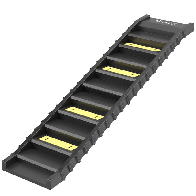CoSoTower Foldable Dog Car Ramp, Dog Ramp with Anti-Slip Steps, Pet Stairs for Senior Pets to Access Cars and High Beds, Black