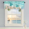 thumbnail image 2 of Window Valance for Kitchen,Ocean Turtle Starfish Coral Rod Pocket Curtain Valances Short Curtains Drapes Panel,Summer Beach Marine Theme Window Treatment Topper for Living Room Bathroom Bedroom Home, 2 of 9