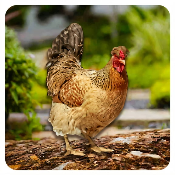 ICERUN Garden Statues,Acrylic Hen Sculpture Garden Decorations,Bright Colors Poultry Outdoor Statues,Style1