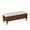 Walnut, variant on Mid-Century Modern End of Bed Bench, Linen Upholstered Storage Otttoman Shoe Organizer With Solid Wood Legs for Entryway Bedroom Living Room