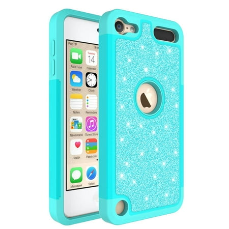 Apple Ipod Touch 5 Touch 6 Touch 7 Generation Cover Luxury Glitter Bling Hybrid Case W Hd Screen Protector Cover Teal Walmart Canada