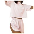 thumbnail image 1 of 2025 Ensembles de Pyjama pour Femmes Pyjamas Rayés pour Femmes Pyjamas Amples pour Dames Pyjamas à Boutons Ensemble à Manches Courtes et Shorts Pyjamas Mignons pour Femmes Tenue d'Extérieur à la Mode Ensemble de Pyjama pour la Maison Tenue à Manches Courtes pour, 1 of 9