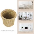 thumbnail image 5 of Cesta de tejido de algas marinas naturales, jarrón Pastoral de mimbre, tejido de bambú, arreglo de flor de habitación, decoración de jarrón de flores secas, 2 uds., 5 of 5