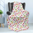 thumbnail image 4 of Ice Cream Soft Flannel Fleece Throw Blanket, Cartoon Style Cones with Vibrant Colored Creamy Scoops and Popsicles Tooth, Cozy Plush for Indoor and Outdoor Use, 50" x 70", Multicolor, by Ambesonne, 4 of 5