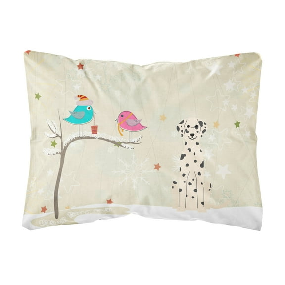Caroline's Treasures BB2569PW1216 Christmas Presents between Friends Dalmatian Canvas Fabric Decorative Pillow, 12H