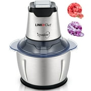 LINKChef Electric Food Chopper, 8 Cup Meat Grinder Food Processor Stainless Steel Meat for Vegetable Meat Fruit