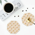 thumbnail image 4 of Lsque Squirrel And Leaves Pattern 4" Drink Coasters Set of 4, PVC Leather Absorbent Coasters, Table Coaster Set Decorative Coffee Cup Coasters Housewarming Gift -Octagon, 4 of 6