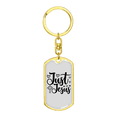 thumbnail image 4 of Just Jesus Stainless Steel or 18k Gold Premium Swivel Dog Tag Keychain, 4 of 8