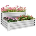 thumbnail image 1 of Outsunny Jardinière Surélevée à 2 Niveaux en Acier Galvanisé, Argent, 1 of 10