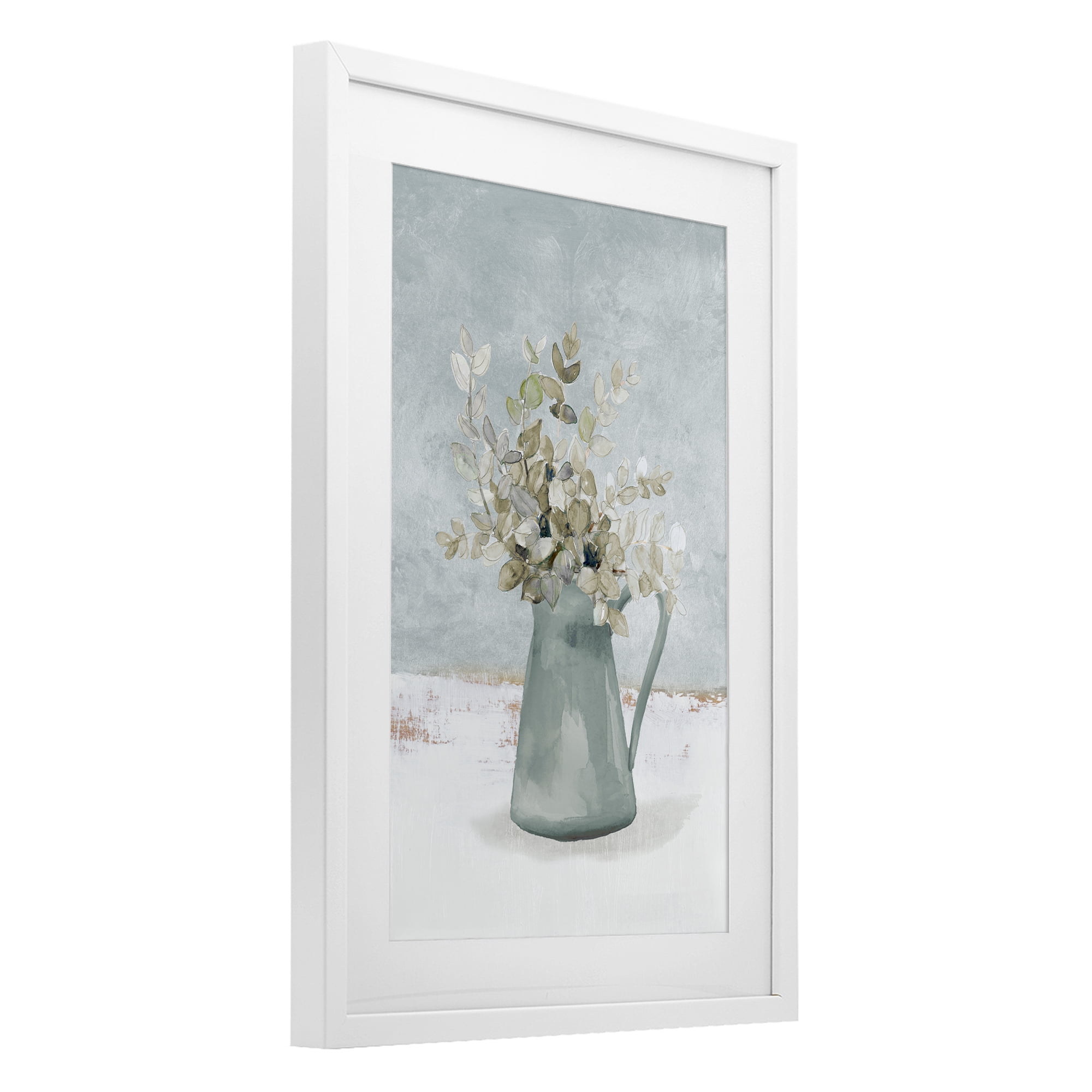 Stupell Industries Blue Botanical Arrangement White Framed Print Under Glass, design by Lanie Loreth