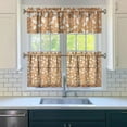 thumbnail image 3 of Rod Pocket Kitchen Curtain Set 3-Piece, 27.5x36 Inch Valance & Tier Drapes, Polyester Pongee Cafe Curtains for Living Room, Bathroom, Farmhouse Rustic Country Window Treatments., 3 of 6