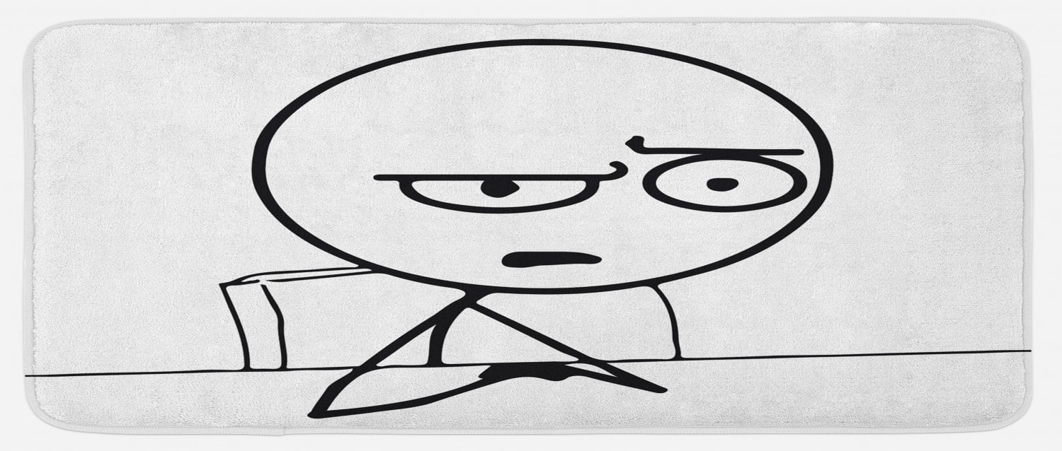 Humor Kitchen Mat, So What Guy Meme Face Best Avatar WTF Hipster Mascot ...