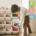 thumbnail image 6 of ECR4Kids 4-Tier Organizer with 16 Removable Plastic Bins, 4x4, Toy Storage, Dark Natural/White, 6 of 9