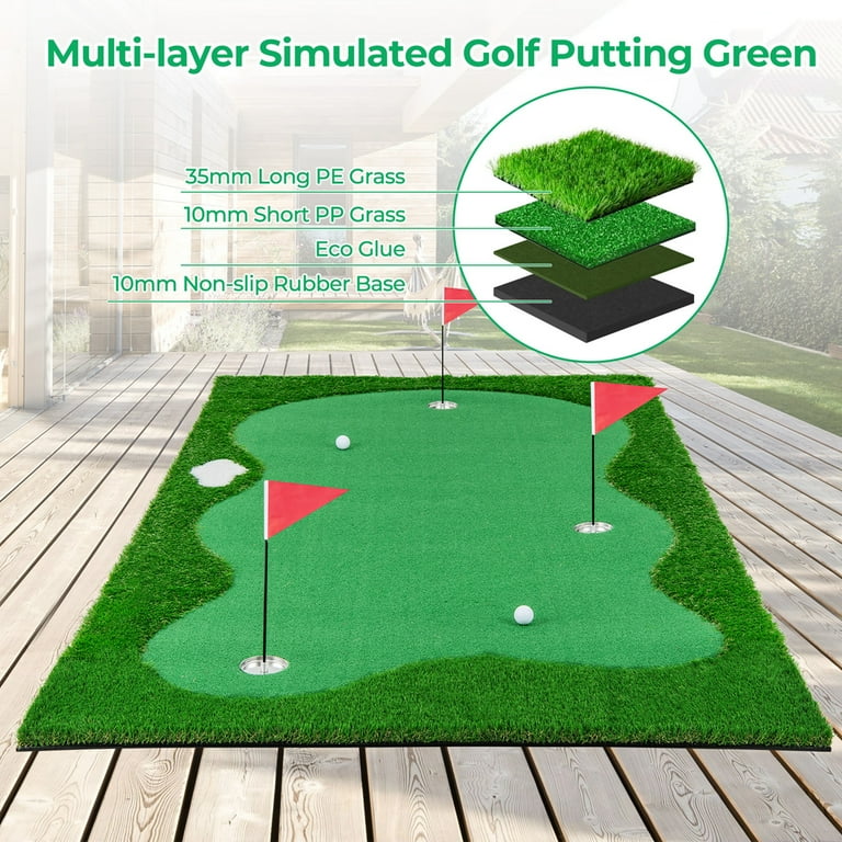 Costway Professional Golf Training Mat, 10x5 FT Putting Green with