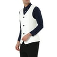 thumbnail image 4 of Lars Amadeus Men's V Neck Sleeveless Two Pockets Button Down Vests, 4 of 5