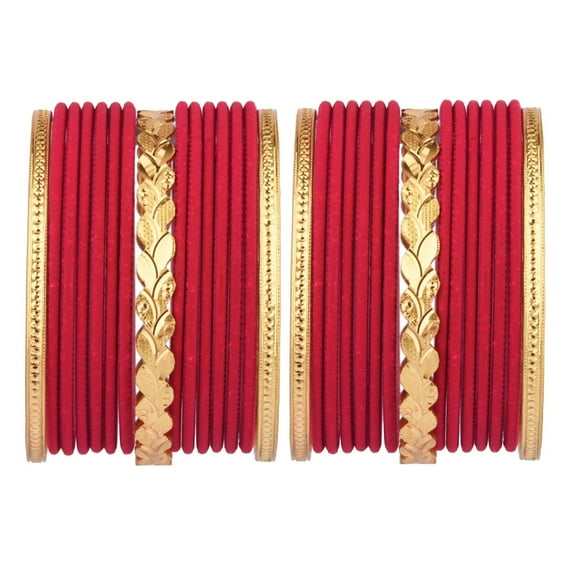 Efulgenz Indian Wedding Bridal Bangles Plain Matte Finish Metal Bangles for Women Traditional Gold Tone Engraved Glossy Bracelet Bangle Jewelry for Women (30 Pcs) Size 2.4