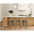 thumbnail image 3 of FDW Stackable Backless Bar Stool, Bronze (Set of 4), 3 of 7