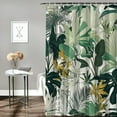 thumbnail image 2 of Orinice Tropical Plants Shower Curtain Green Botanical Palms Monstera Leaf Banana Leaves Spring Rustic Farmhouse Bathroom Accessories Decor Set with Hooks  60x72, 2 of 7