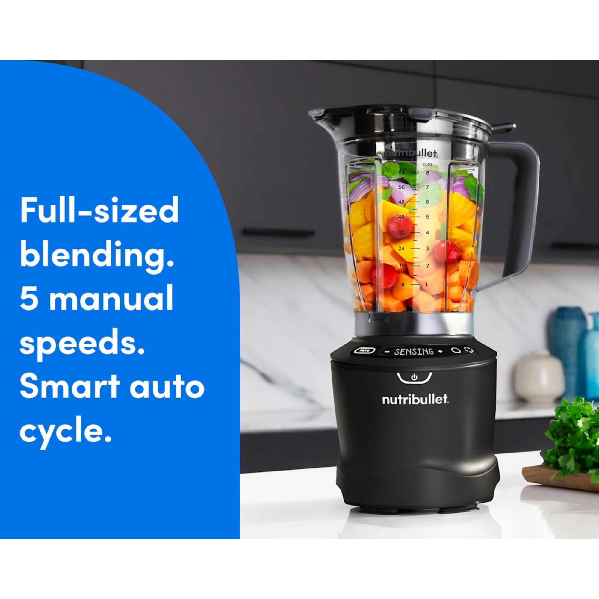 NutriBullet SmartSense 5-Speed Full-Size Blender, Black