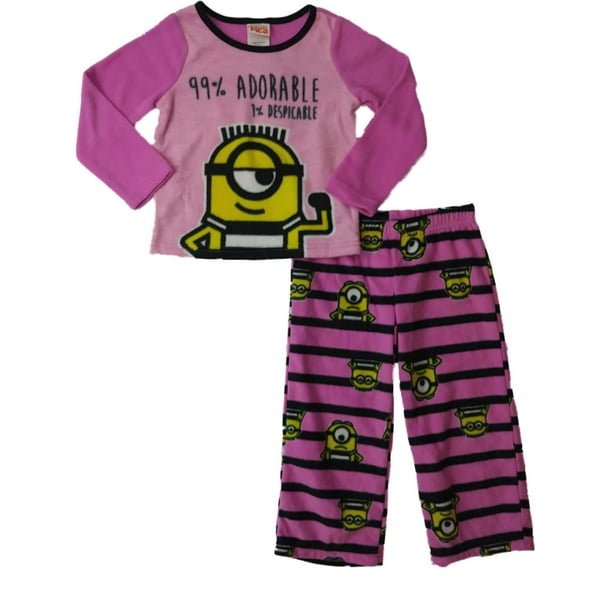 Despicable Me Girls Despicable Me 99 Adorable 1 Despicable Fleece Pajamas Minions Sleep Set Walmart Com Walmart Com