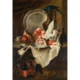 thumbnail image 3 of Circle Of Alexandre-François Desportes 14x18 Black Modern Framed Museum Art Print Titled - Still Life with Fruits and Ham with a Cat and a Parrot, 3 of 5
