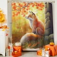 thumbnail image 4 of Fox Autumn Orange Leaves Watercolor Maple Leaf Shower Curtain for Bathroom, Stone House Waterproof Shower Curtains Washable Quick Dry with Hooks Bathtub Curtains 72x72 IN, 4 of 6