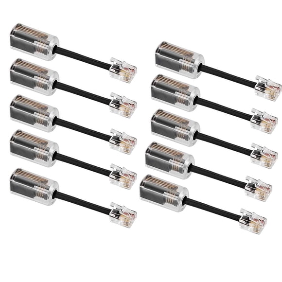 Uvital Desenredador de Cables Telefónicos (Paquete de 10) Cable de Auricular Telefónico Antienredos Giratorio de 360 Grados Cable Giratorio Desenredador Negro
