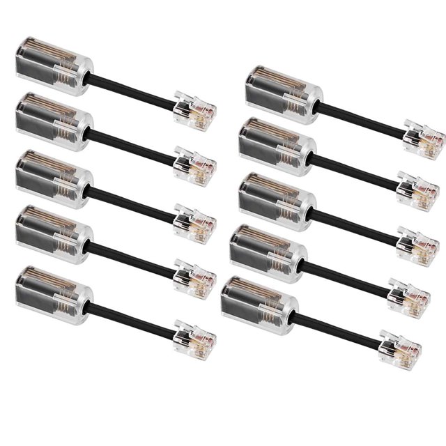 Uvital Desenredador de Cables Telefónicos (Paquete de 10) Cable de Auricular Telefónico Antienredos Giratorio de 360 Grados Cable Giratorio Desenredador Negro