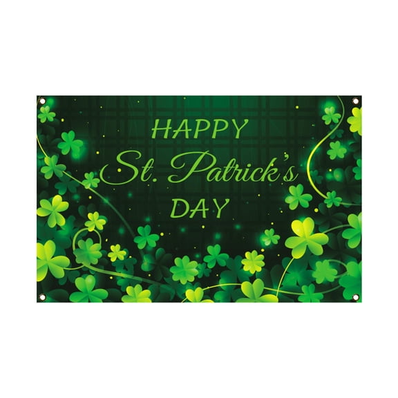 Miommo St. Patrick's Day Holiday Banner 115x180cm, Polyester Cloth Hanging Flag for Front Porch Party Decorations