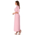 thumbnail image 3 of SR Women's Casual Wrap Floor Length Maxi Dress, 2X, Dust Pink, 3 of 5