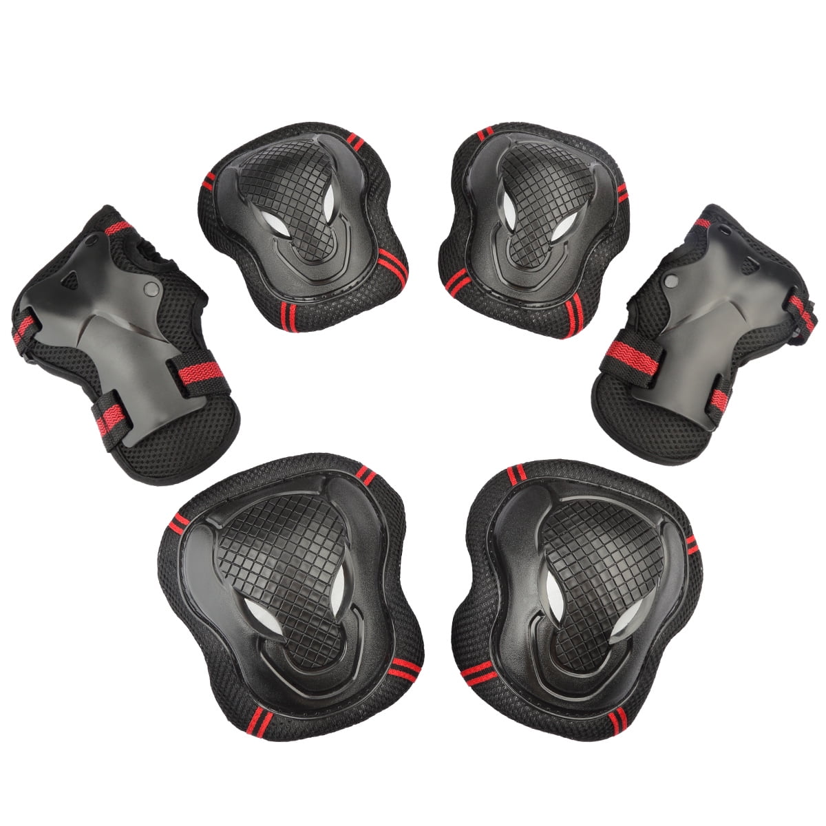 USCoco 6pcs Set Elbow Knee Wrist Protective Safety Gear Pad Guard for Child Kids Roller Skateboard Roller Blading by USCOCO