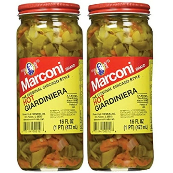 Marconi - The Original Chicago Style Hot Giardiniera - 16 Oz (2 Pack)