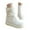 White, variant on Mid Calf Boots for Women Womens Suede Mid Calf Boots 4 Way Fold Over Style Chunky Block Heel Booties Fall Winter Beige,7.5