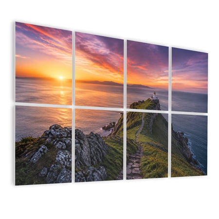 8 Pack Art Acoustic Panels Sound Absorbing Neist point lighthouse Isle Skye Scotland UK Decorative Soundproof Wall Panels Self Adhesive for Nursery Game Room Bedroom 48 x32