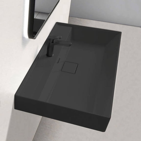Nameeks CeraStyle 037307-U-97-One Hole Sharp 31-1/2" Rectangular Ceramic Wall Mount / Drop