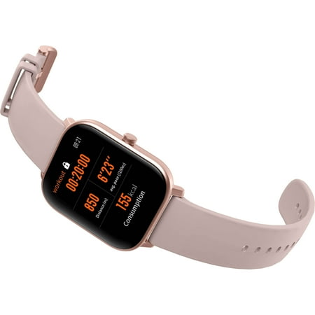Amazfit - GTS Smartwatch 42mm Aluminum - Rose Pink With Silicone Band