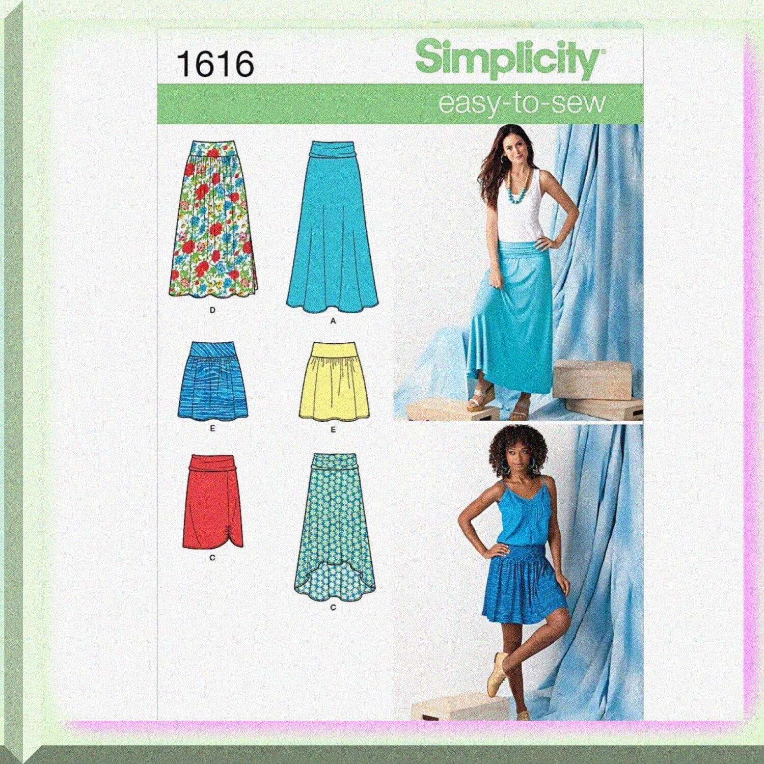Stitch Style Women s Skirt Patterns Sizes 14 22 Easy Sew for Woven Knit Fabrics Walmart