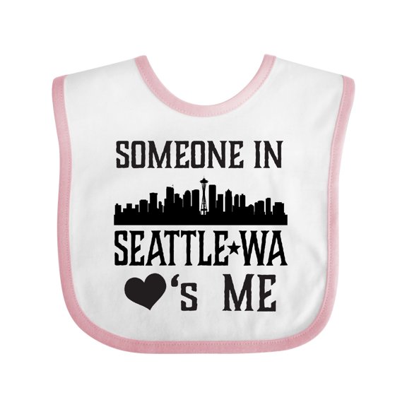 Inktastic Seattle Washington Someone Loves Me Skyline Boys or Girls Baby Bib