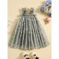 thumbnail image 3 of Toddler Baby Girls Summer Sweet Cami Dress, Sleeveless Floral Embroidery A-line Mesh Princess Dress, 3 of 8