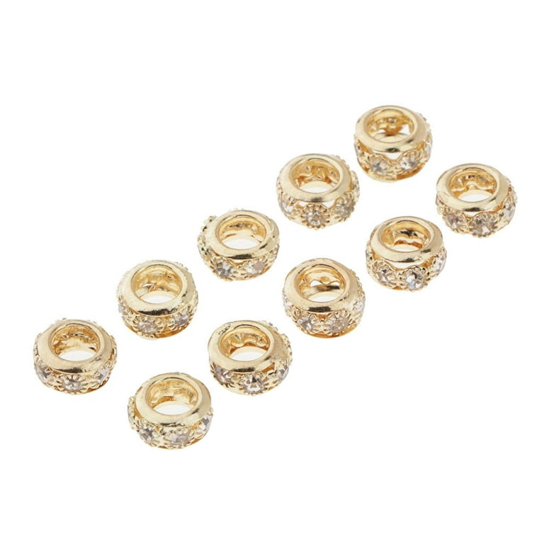 10pcs Stainless Steel 10mm Heart Beads Gold Spacer Beads Jewelry