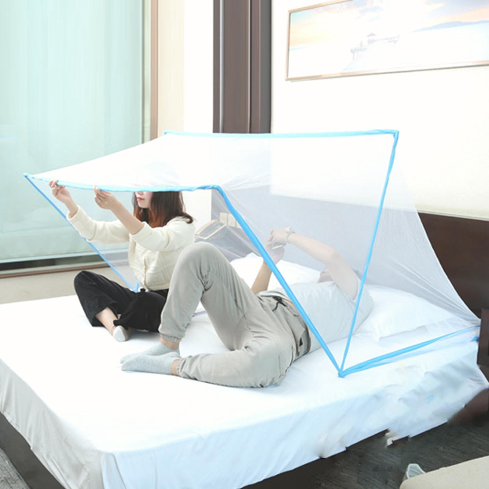 Bed Canopy Adults Bed Curtain Collapsible Compact Portable Sleeping Tent Decoration Canopy for Bedroom Dorm Travel Gifts for Family Blue 190x135x80cm