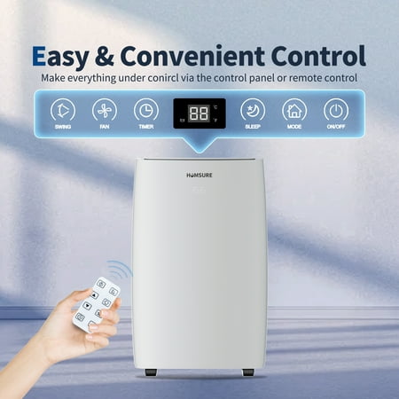 HUMSURE Portable Air Conditioner 14000 BTU(ASHRAE) ,Suitable for 420 sq ft of Rooms, Floor Standing Air Conditioning AC Unit with Remote Control and Installation Kit, 5-In-1 Function 9200BTU(SACC)